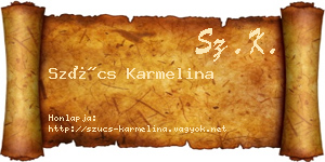 Szűcs Karmelina névjegykártya